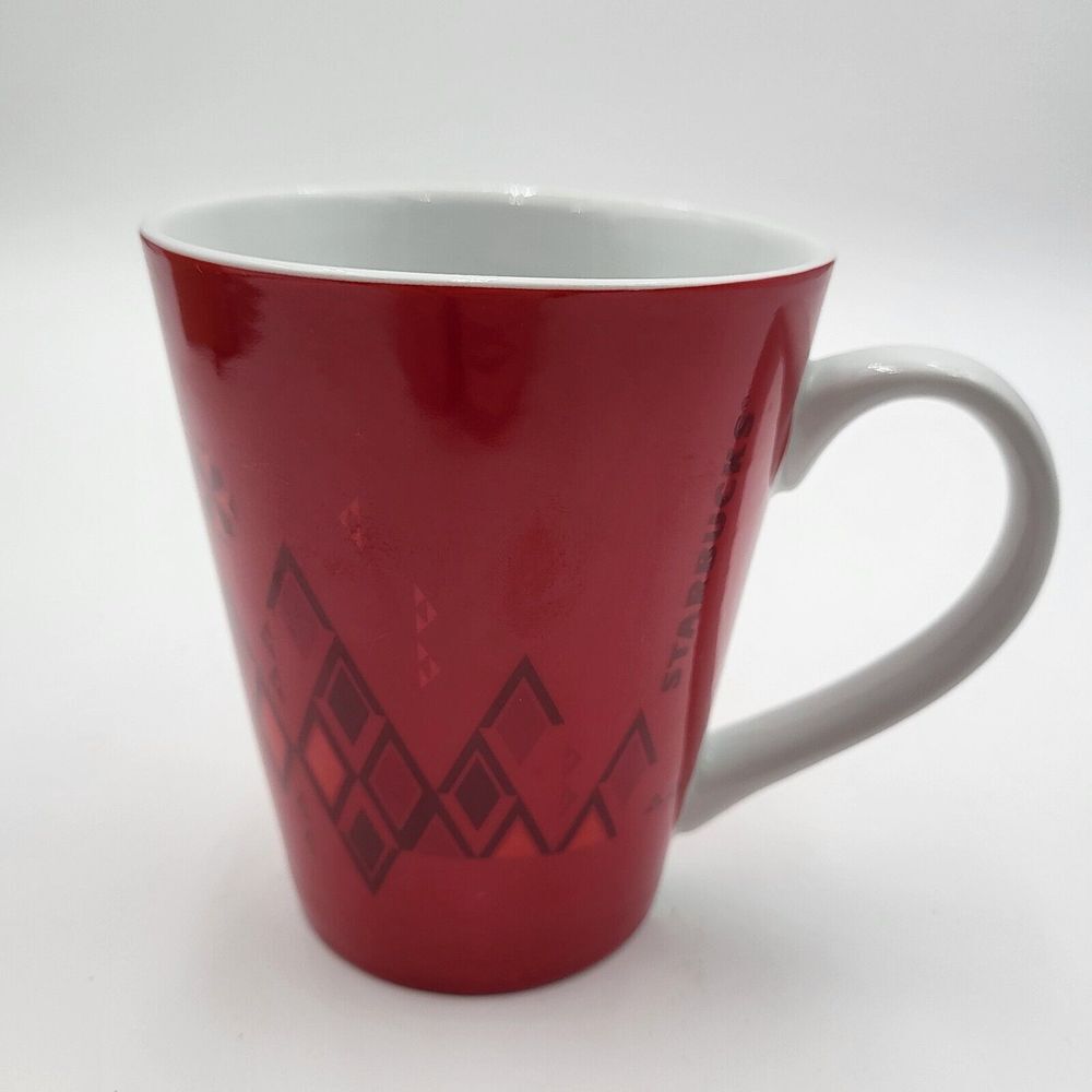 Starbucks 2013 Red Argyle Holiday Ceramic 12oz‎ Coffee Mug